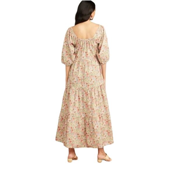 NWT Roller Rabbit Liberty Fabric Agnese Elysian Day Floral Midi Dress MEDIUM - Picture 2 of 8